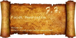 Faidt Henrietta névjegykártya